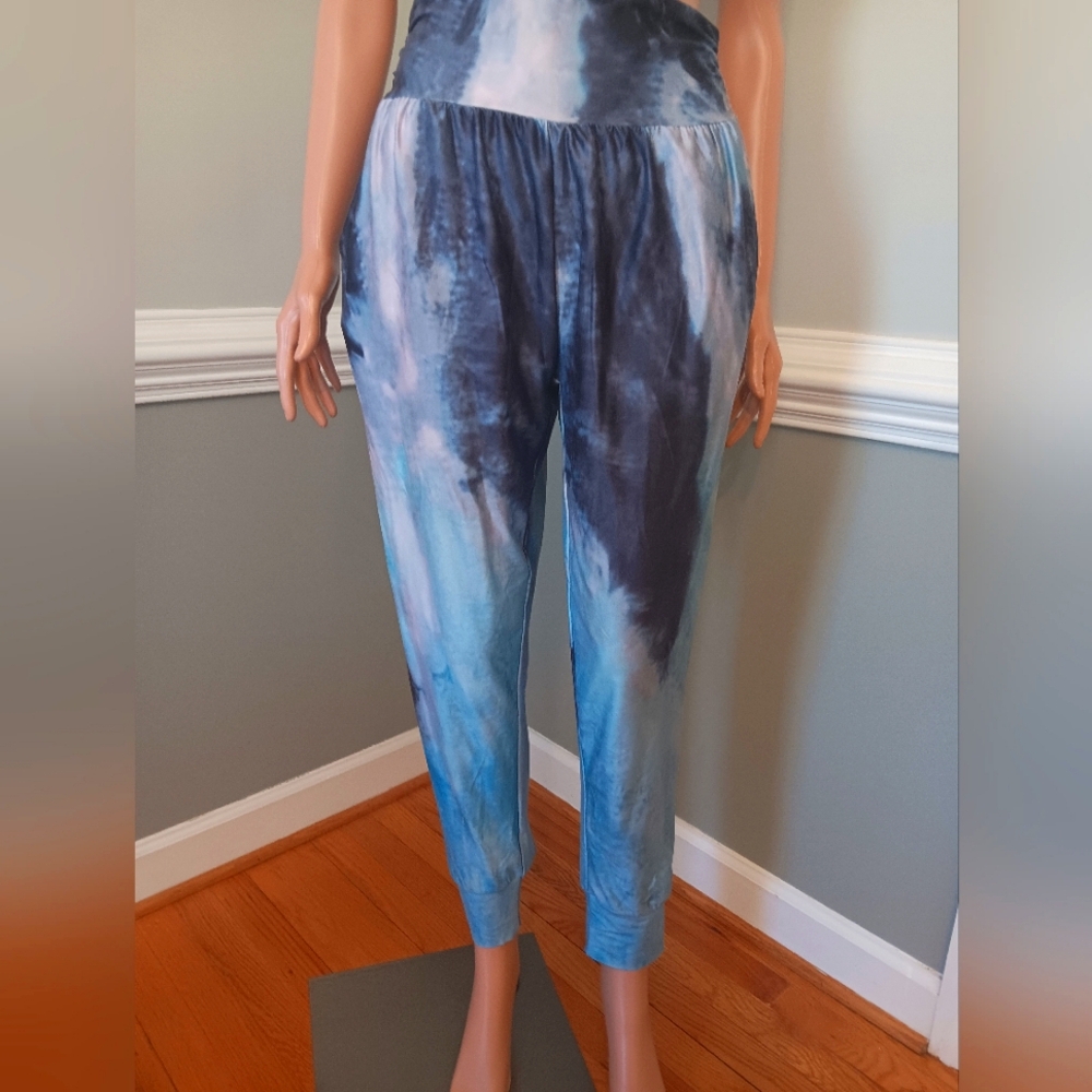 UE Blue and Black Track Pants with Relaxed Fit - Picture 1 of 6